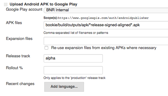 Uploading an APK
