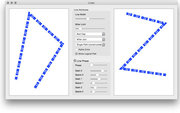 GrafDemo Lines window.
