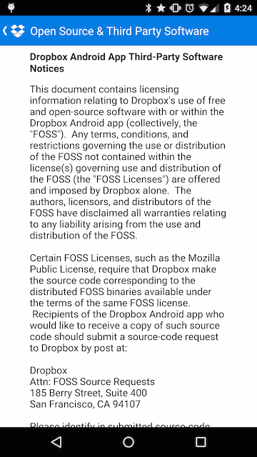 Dropbox license