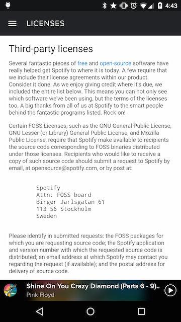 Spotify license