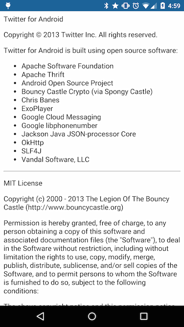 Twitter license