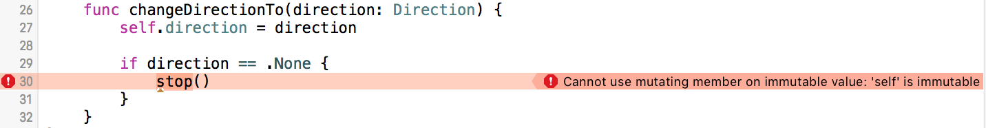 Immutable Self Error