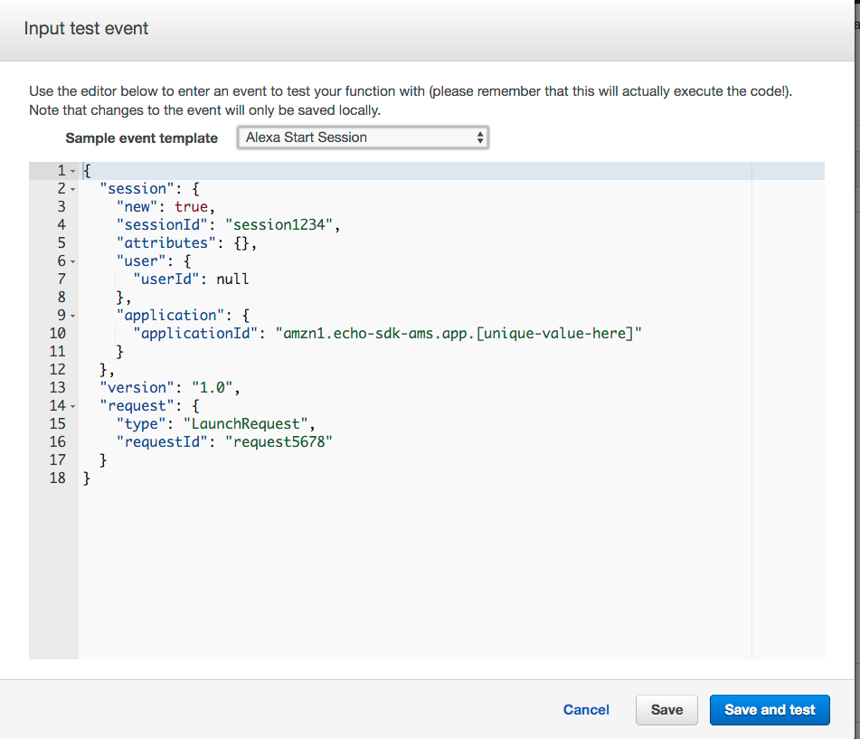 Input test event
