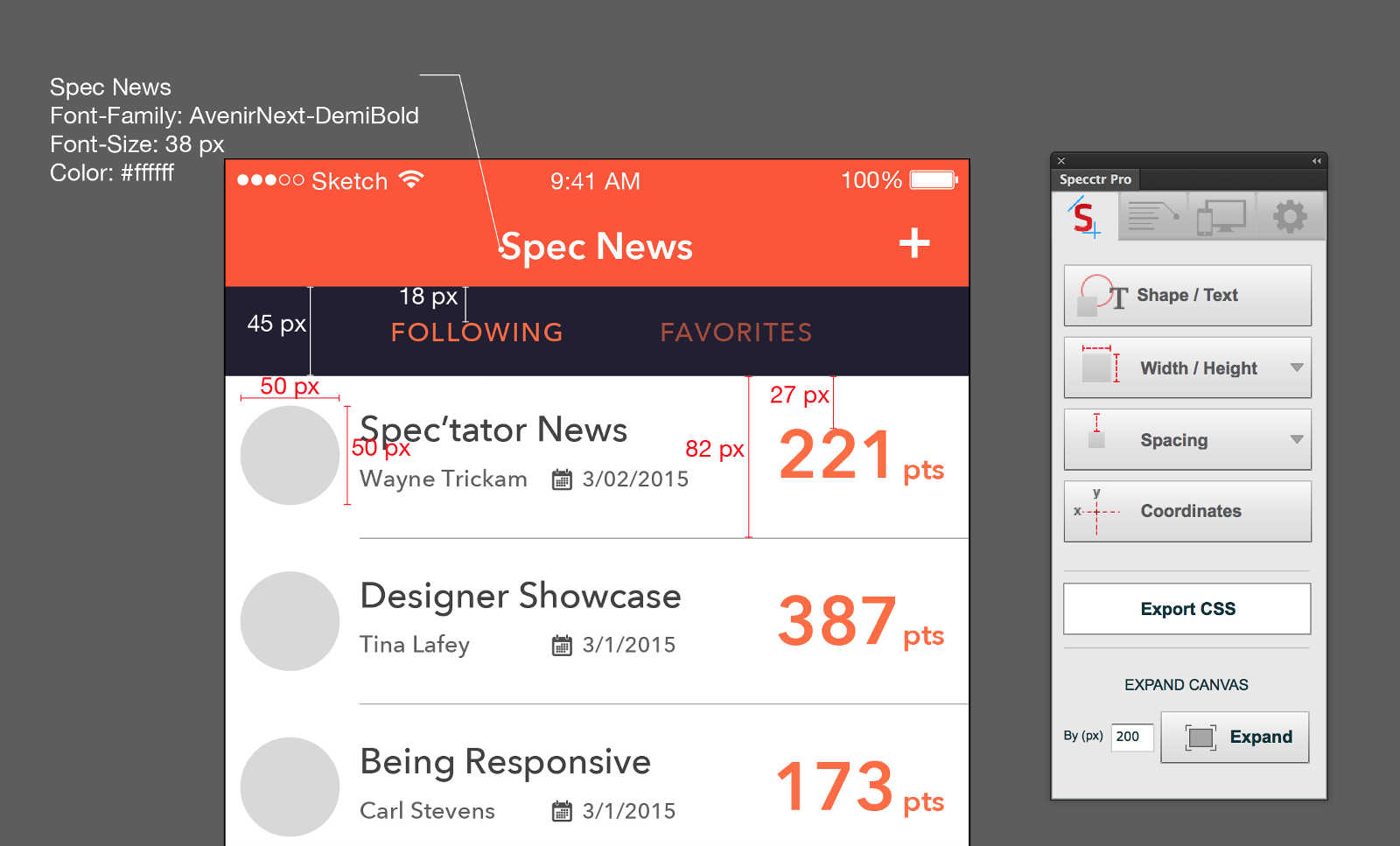 Specctr screengrab