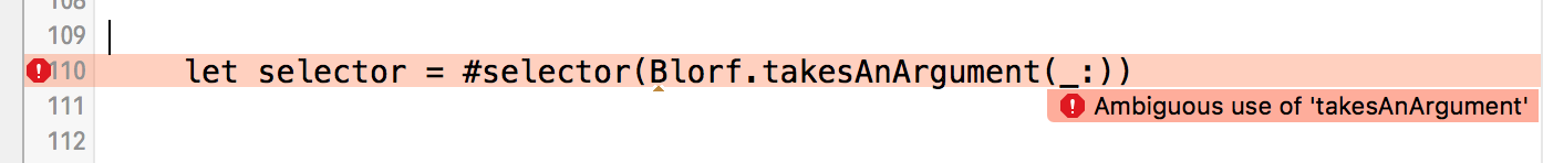 Error: Abiguous use of 'takesAnArgument'