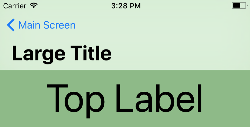 Large navigation bar and content of the view controller is properly visible after constraint changes