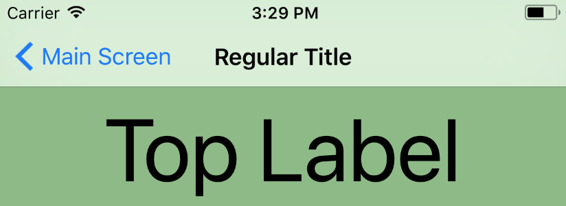 Regular navigation bar with small title