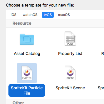 New file in SpriteKit