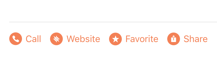 Horizontal action buttons