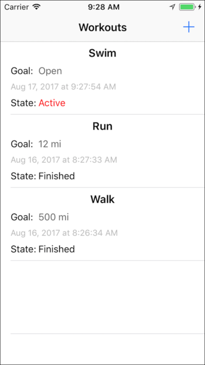 The BNRun Workout app.