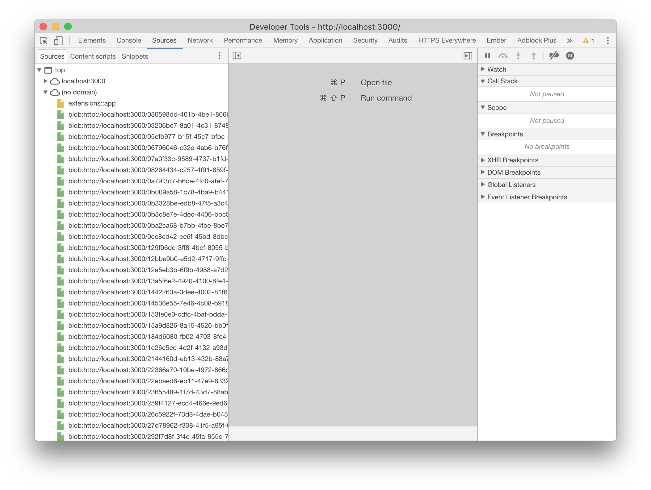 A long list of duplicate blob: URLs