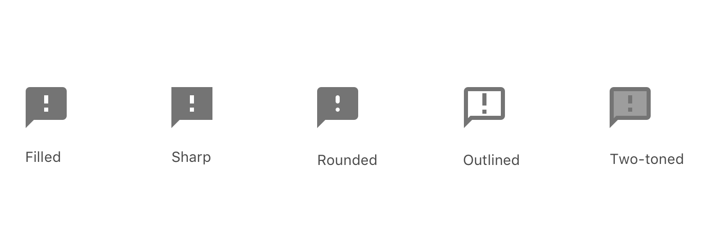 different icon styles