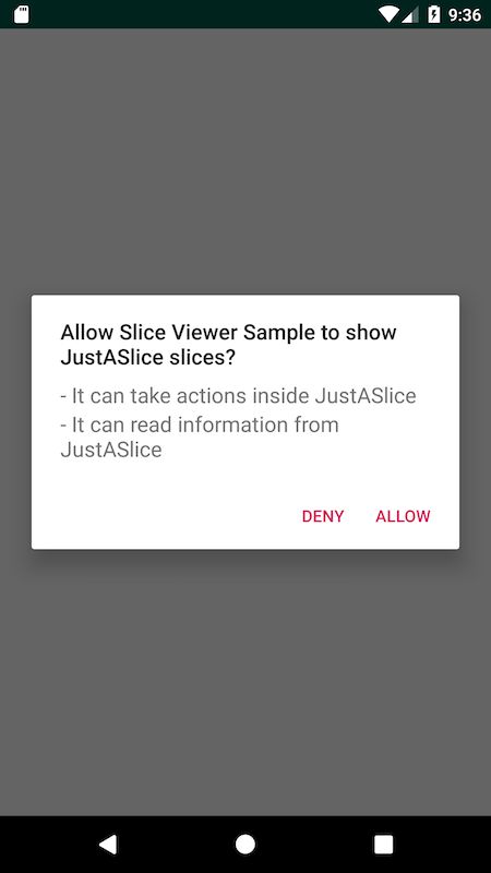 slice permission dialog